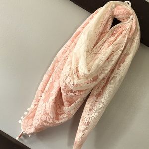 Peach and lace scarf